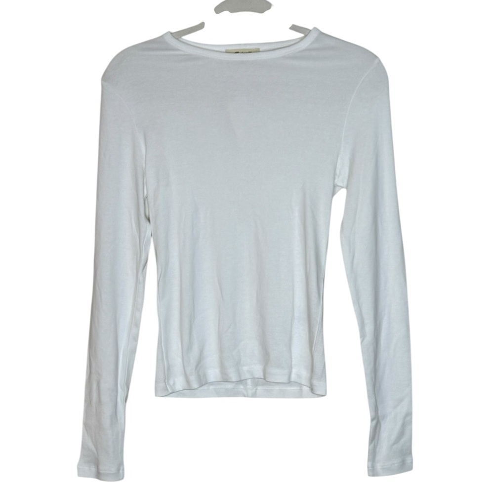 Madewell Women’s Long Sleeved Tee Shirt in Supima Cotton NWT XS White - Picture 3 of 9
